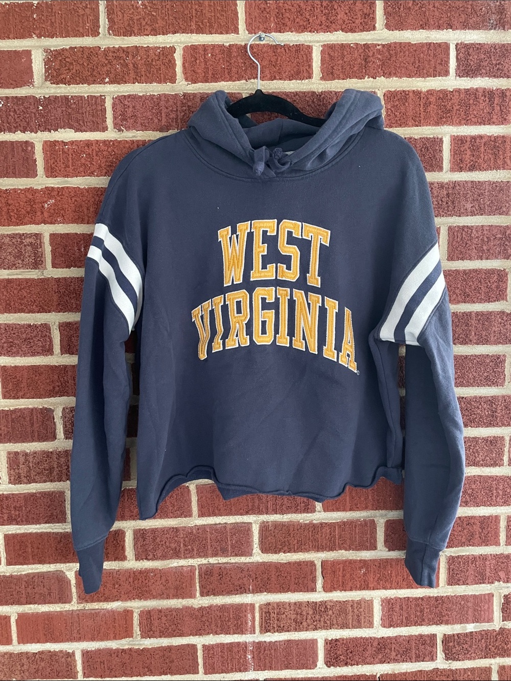 PINK Victoria's Secret Navy West Virginia Hoodie with Yellow Logo